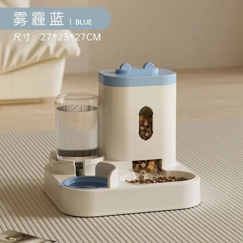 Automatic Gravity-Fed Pet Food & Water Dispenser