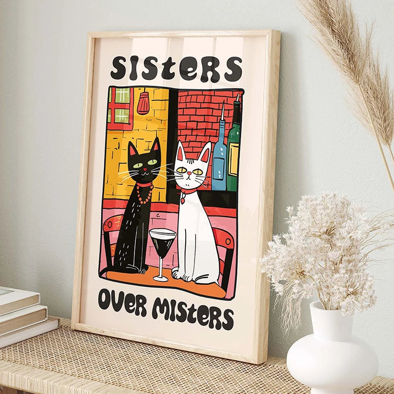 Retro Kitchen Cat Chef Canvas Poster – Wall Art for Home & Kitchen