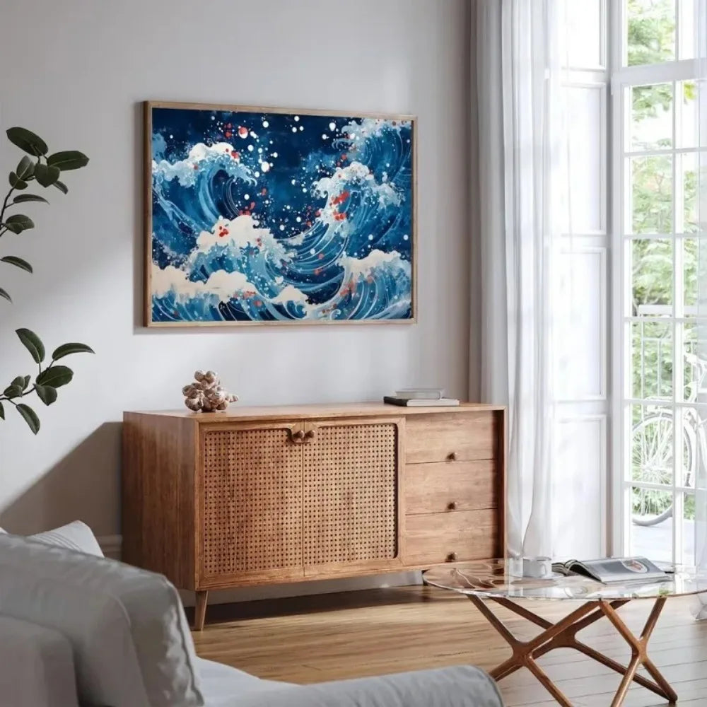 Japanese Nature Landscape Poster – Abstract Colorful Canvas Wall Art