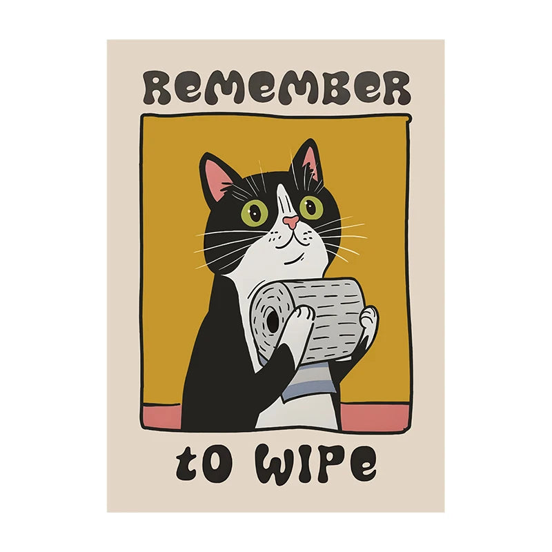 Retro Kitchen Cat Chef Canvas Poster – Wall Art for Home & Kitchen
