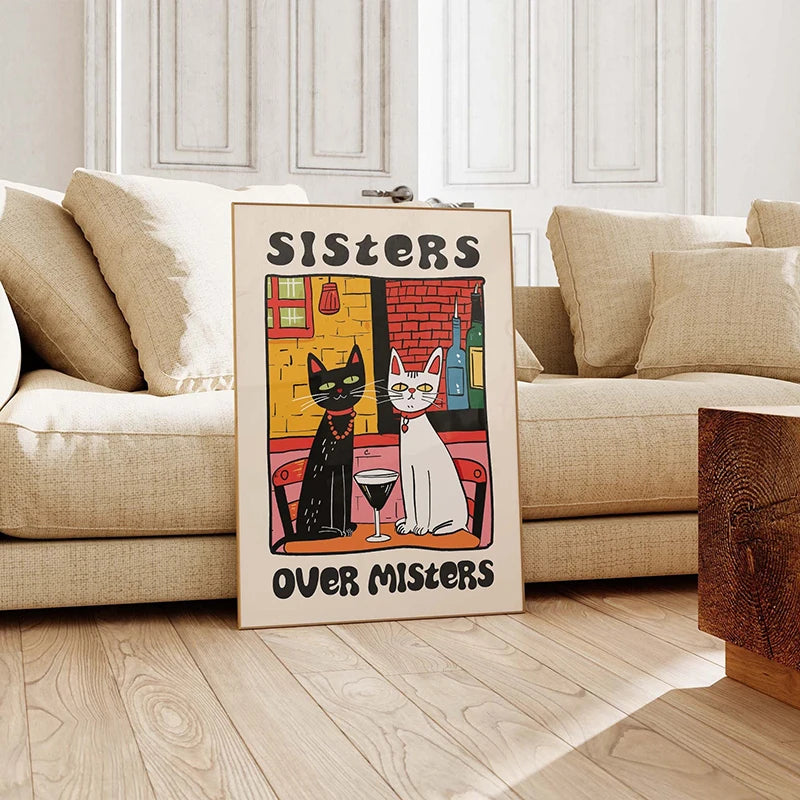 Retro Kitchen Cat Chef Canvas Poster – Wall Art for Home & Kitchen