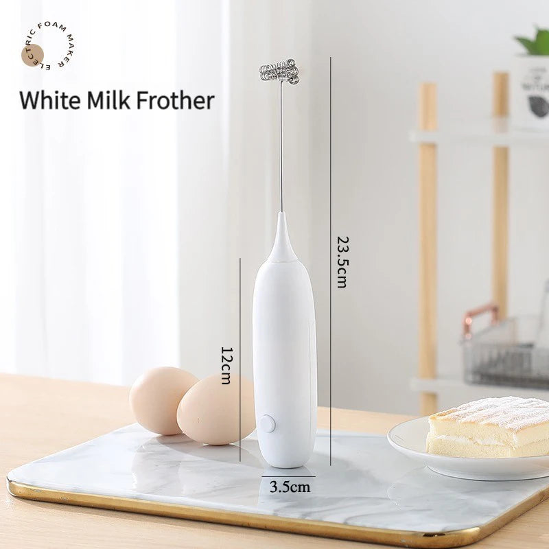 Battery-Powered Handheld Egg Beater – Stainless Steel Frother & Mixer for Coffee, Milk, Eggs & More