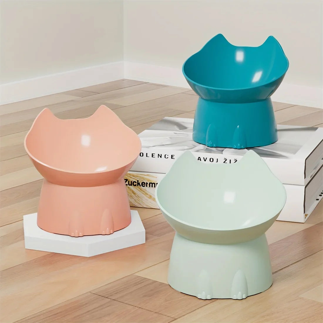 Plastic Raised Pet Feeding Bowl