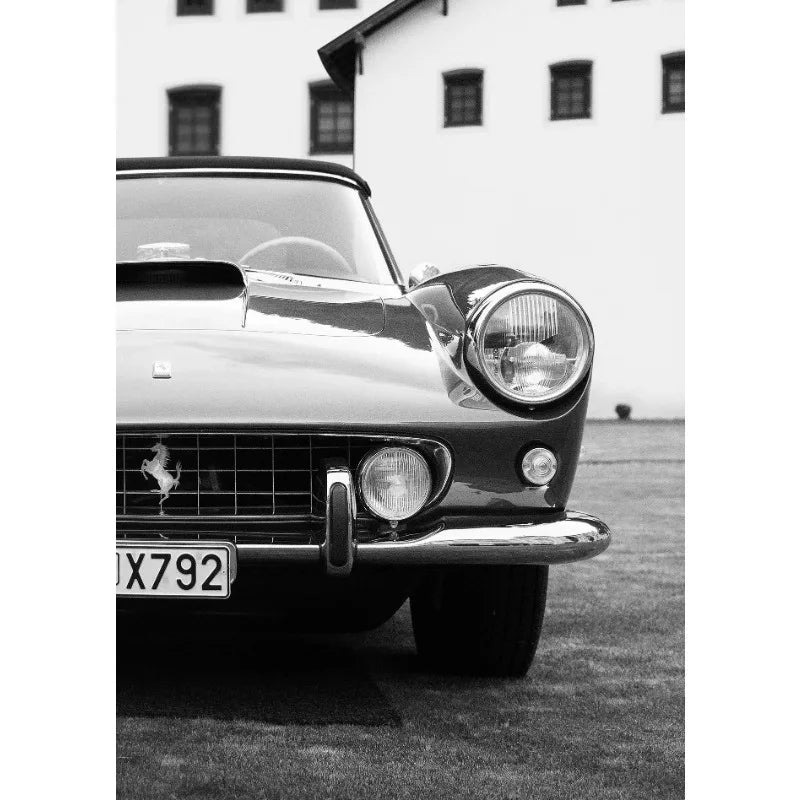 Luxury Black & White Car Wall Art – Modern Canvas Print