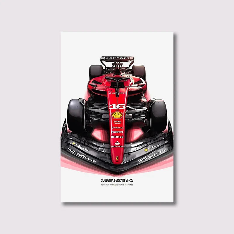 Formula Grand Prix F1-75 Canvas Poster – Charles Leclerc & Carlos Sainz Racing Art