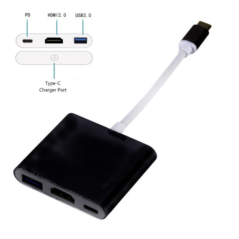 3-in-1 USB-C to HDMI, USB 3.0, and PD Charging Adapter