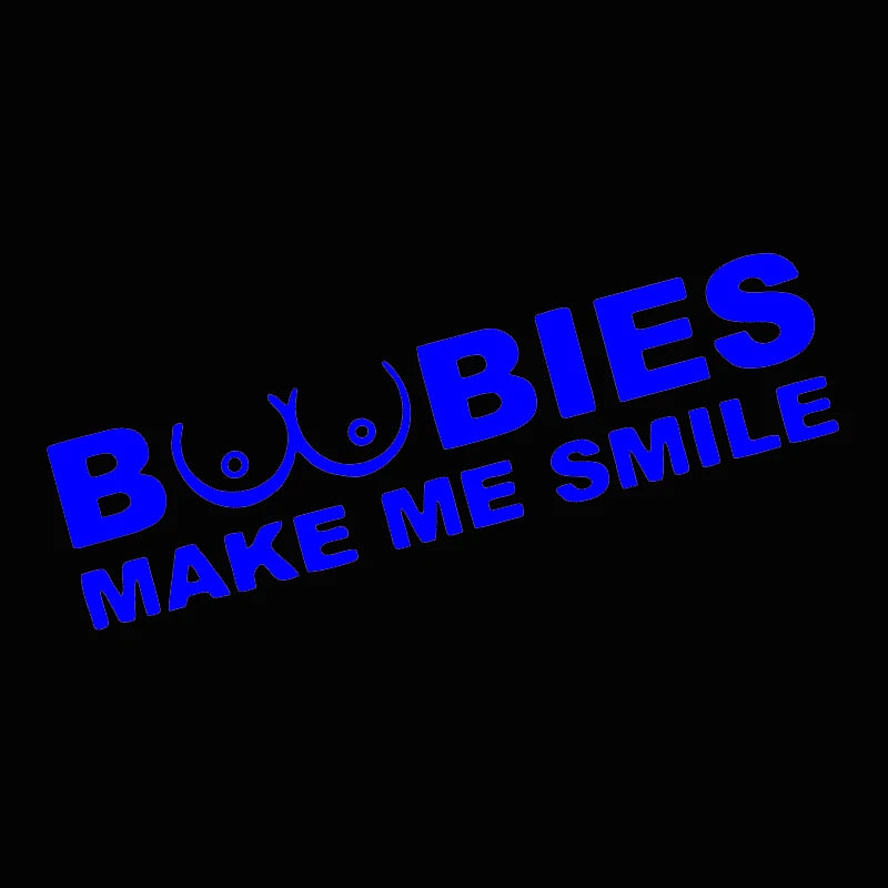 BOOBIES MAKE ME SMILE - Decal Car Sticker