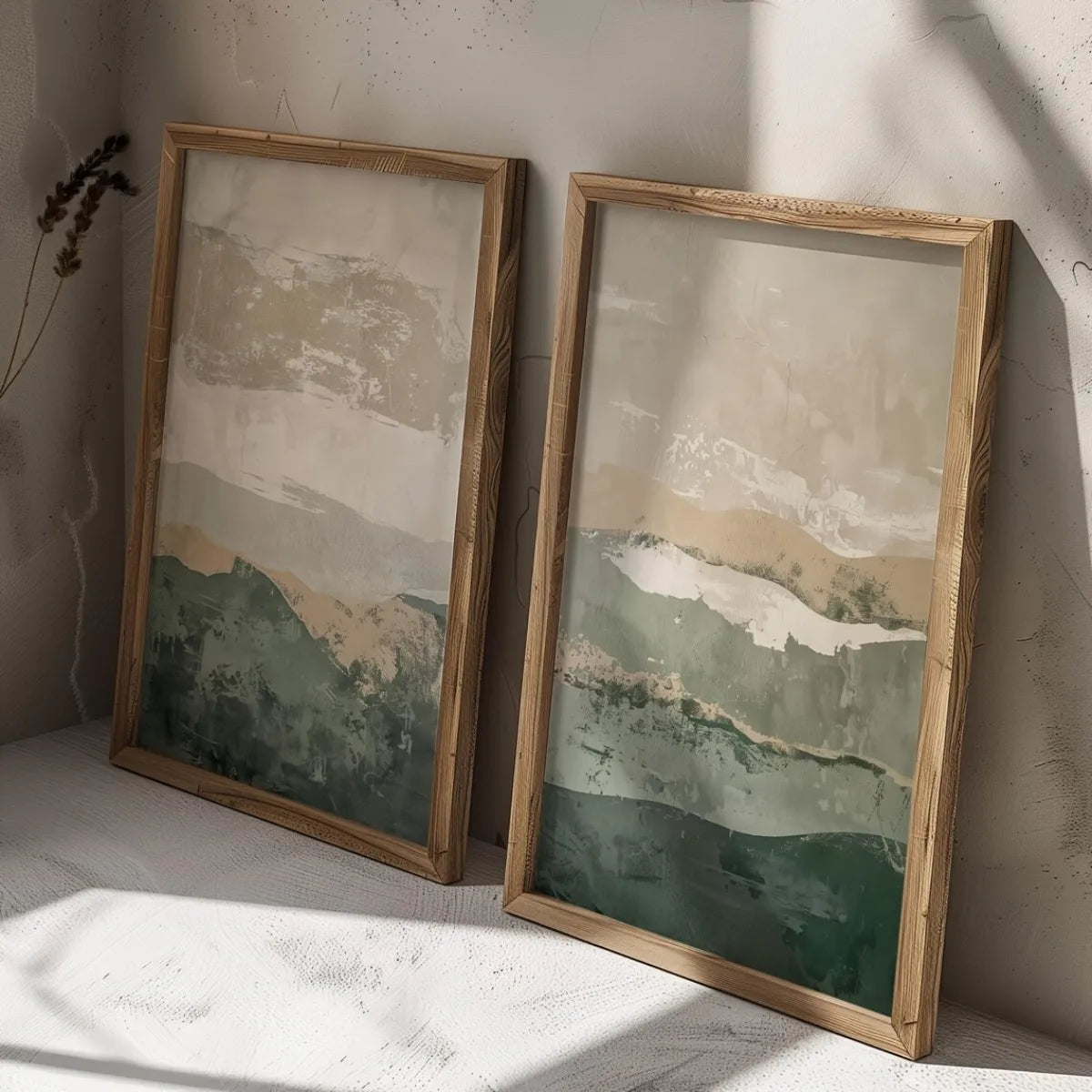 Japanese Retro Wabi-Sabi Mountains Canvas Print Set «