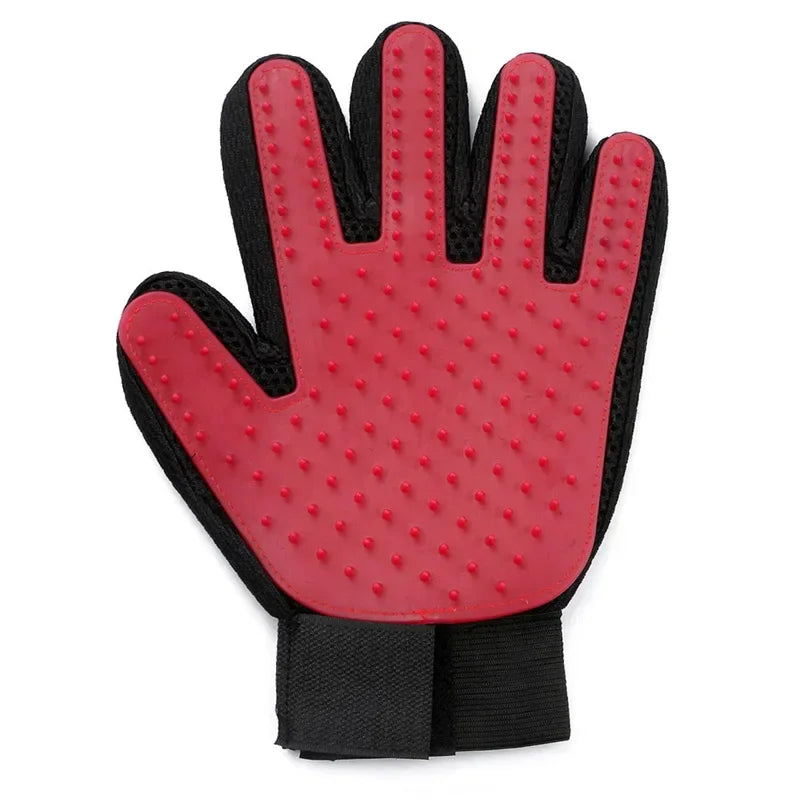 Silicone Pet Grooming Gloves (Left & Right Hand, Red/Green/Blue)