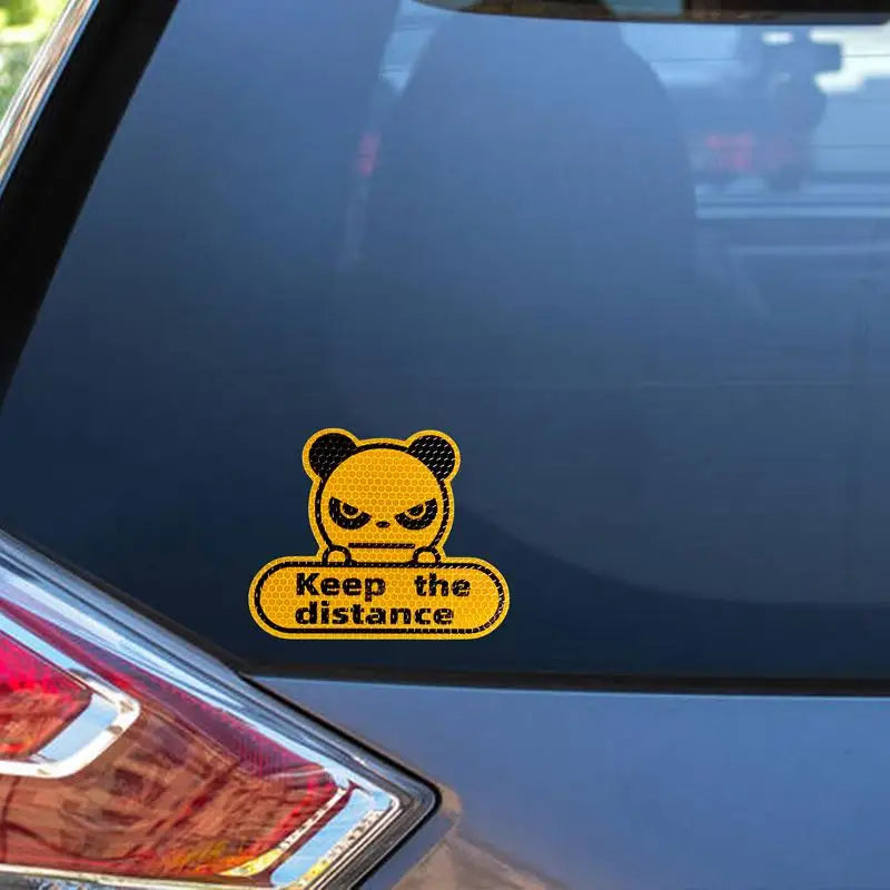 Reflective Car Decal – "Keep Distance" Safety Sticker