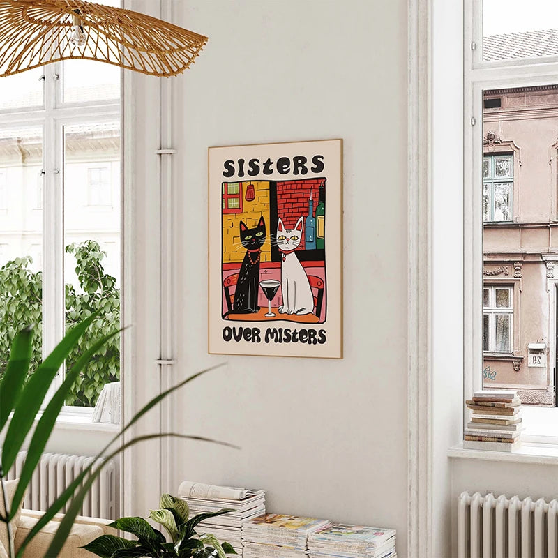 Retro Kitchen Cat Chef Canvas Poster – Wall Art for Home & Kitchen