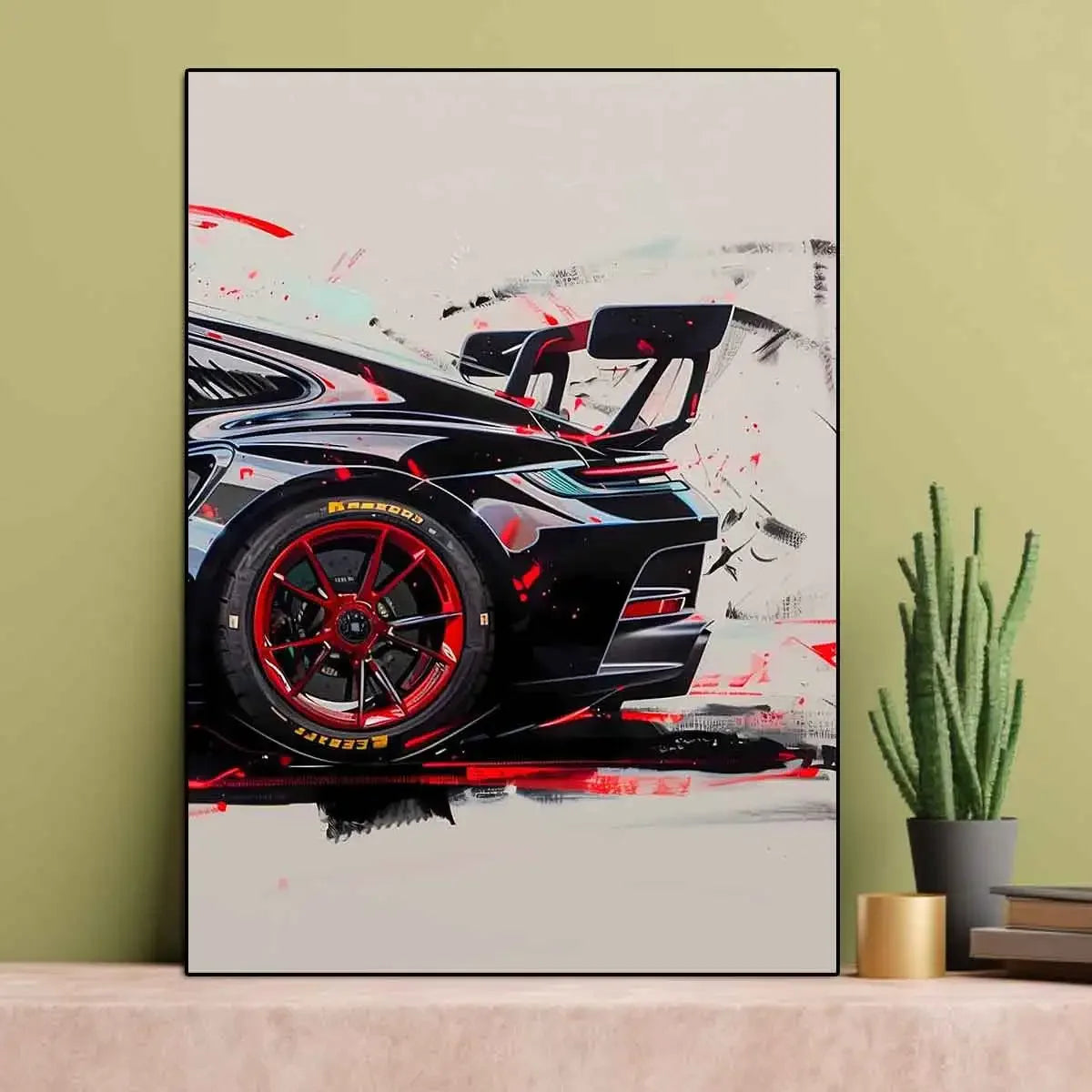 GT3 RS Graffiti Sports Car Canvas Print – HD Wall Art Poster