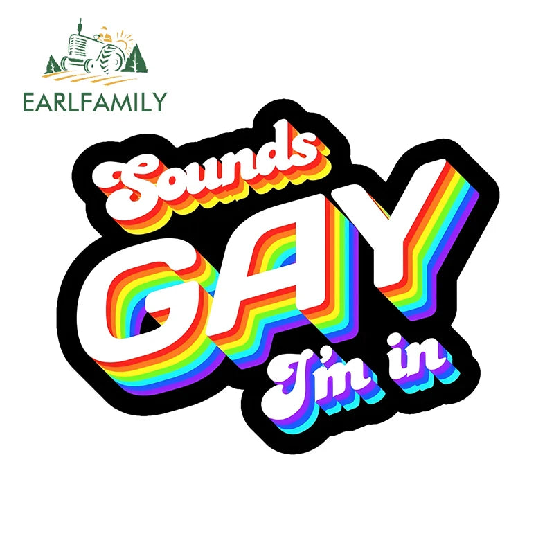 Here I Go Again in My Gay Little Car & Othes - Decal Car Sticker