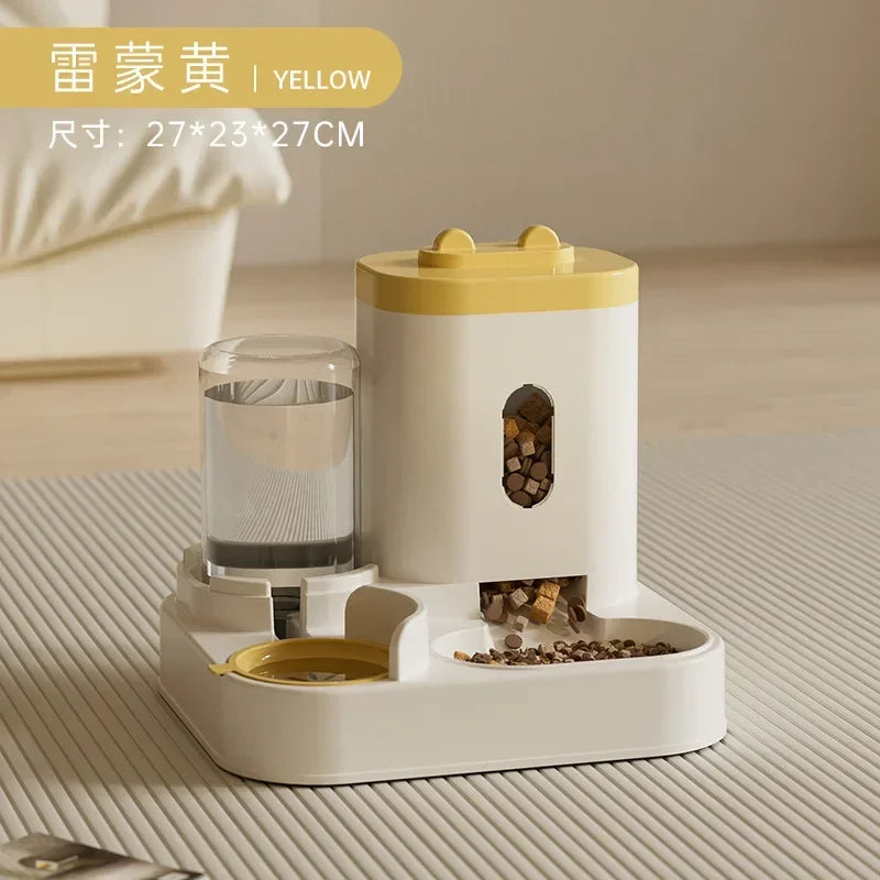 Automatic Gravity-Fed Pet Food & Water Dispenser