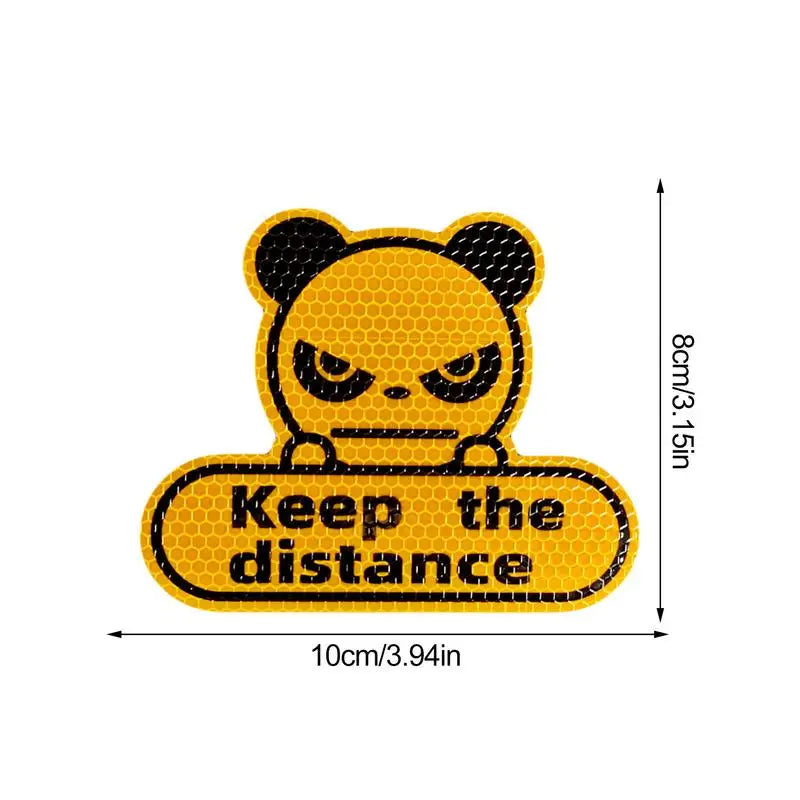 Reflective Car Decal – "Keep Distance" Safety Sticker