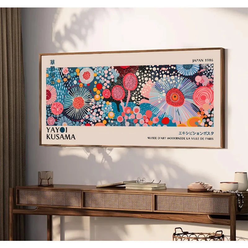 Yayoi Kusama Flower Exhibition Poster – Japanese Canvas Wall Art