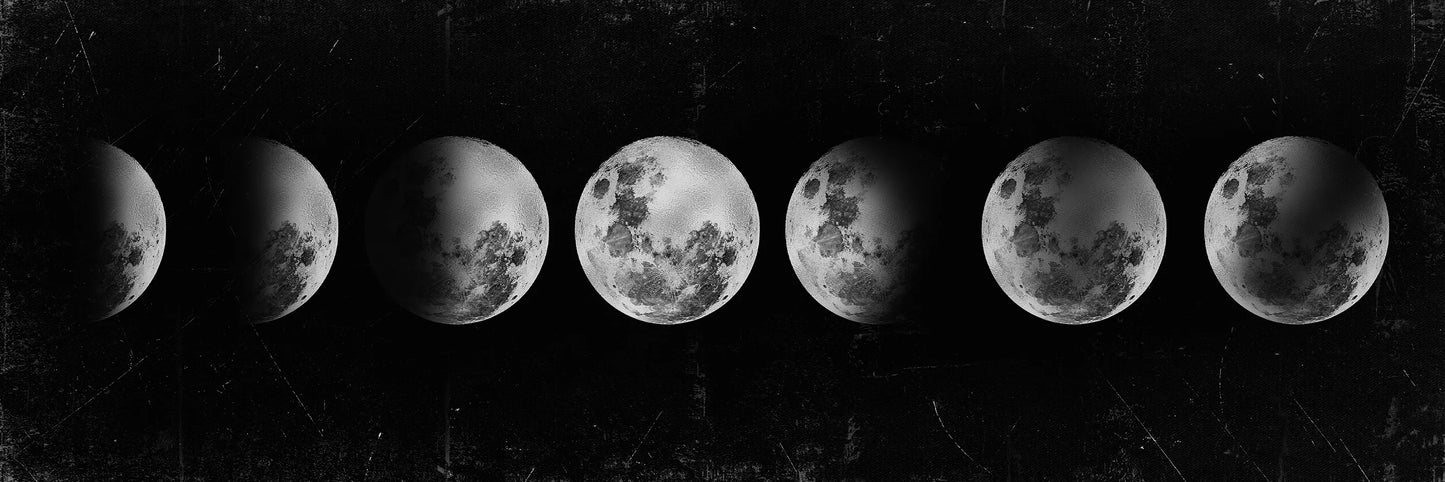 Moon Phase Gold & Black Aesthetic Canvas Print – Modern Wall Art