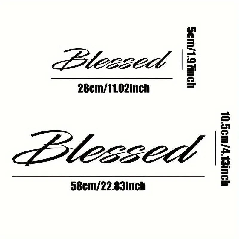 Blessing English Windshield Sticker - Durable EVA Material，Exterior Car Decoration