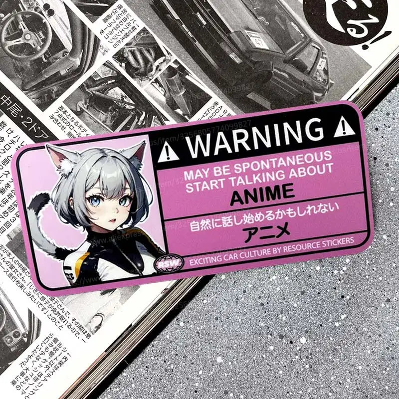 Cartoon Airbag Check Warning - Car Sticker Decal
