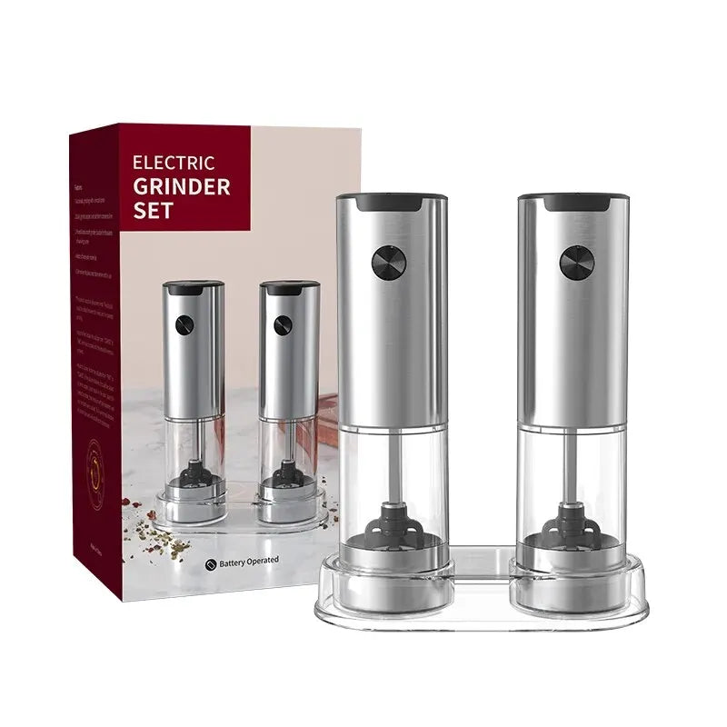 Electric Automatic Pepper and Salt Grinder – Adjustable Coarseness with LED Light