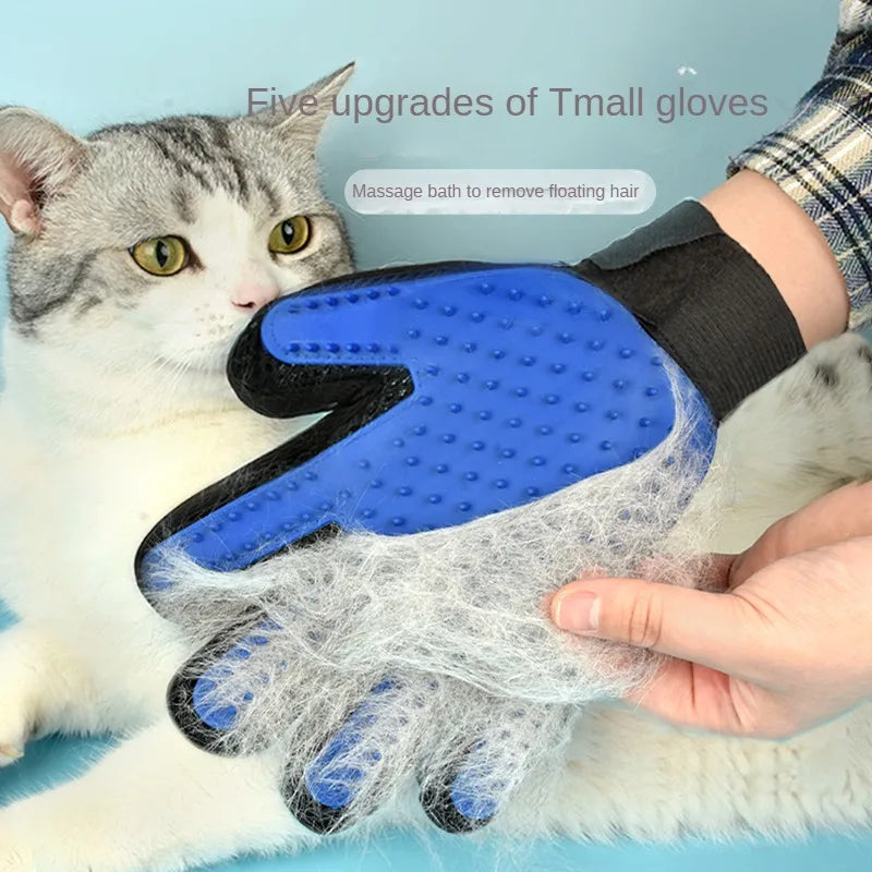 Silicone Pet Grooming Gloves (Left & Right Hand, Red/Green/Blue)