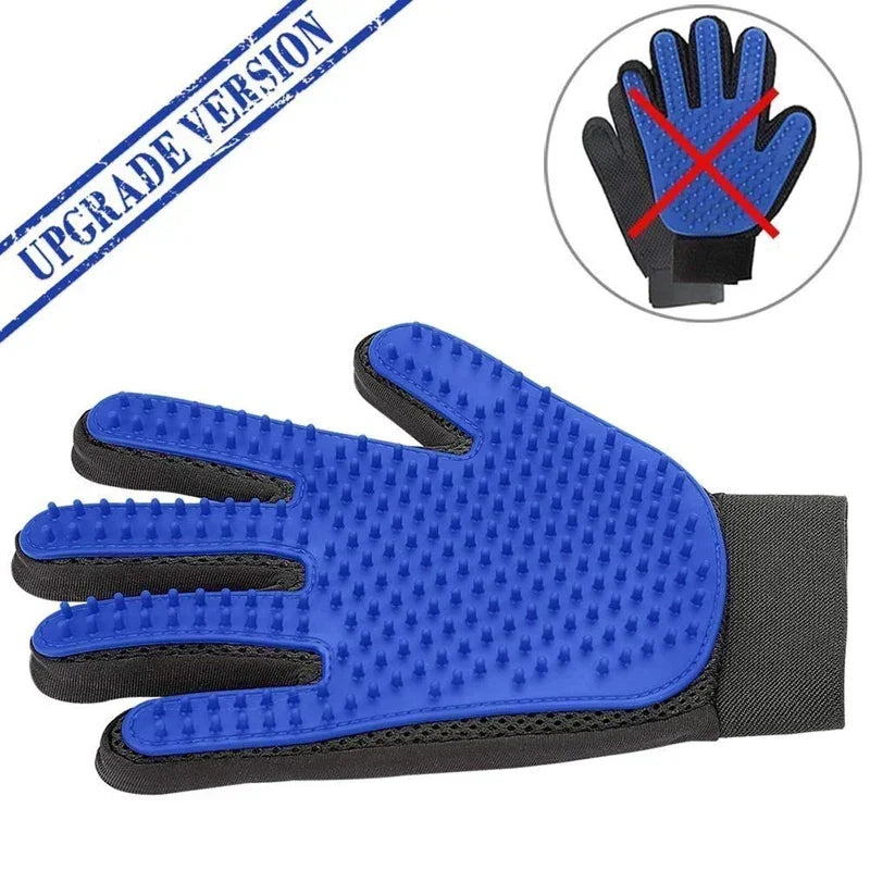 Silicone Pet Grooming Gloves (Left & Right Hand, Red/Green/Blue)