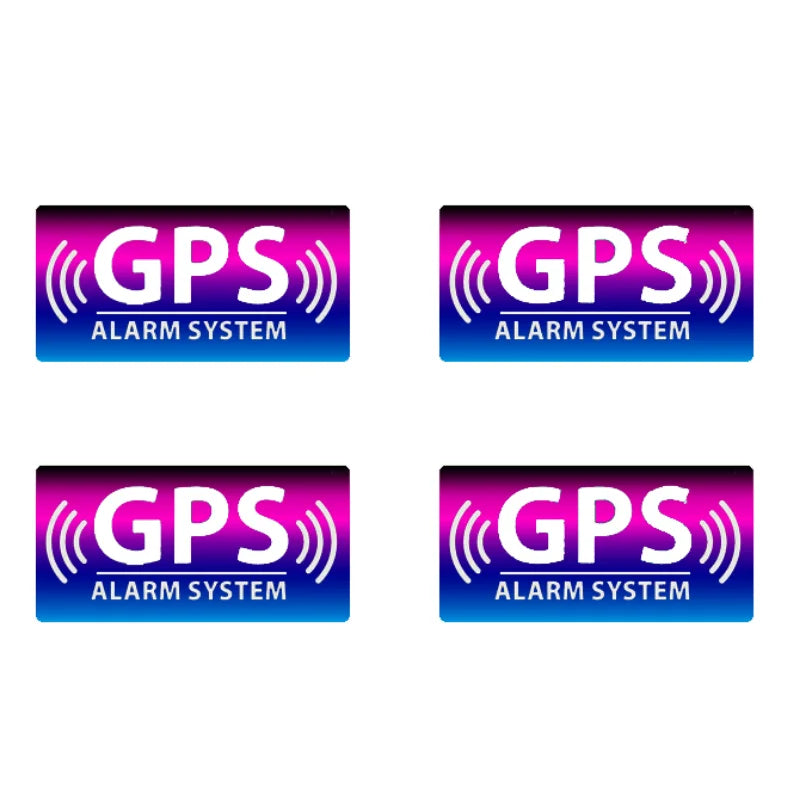 GPS Tracking & Alarm System Warning Stickers – Waterproof Security Decals (4 Units)
