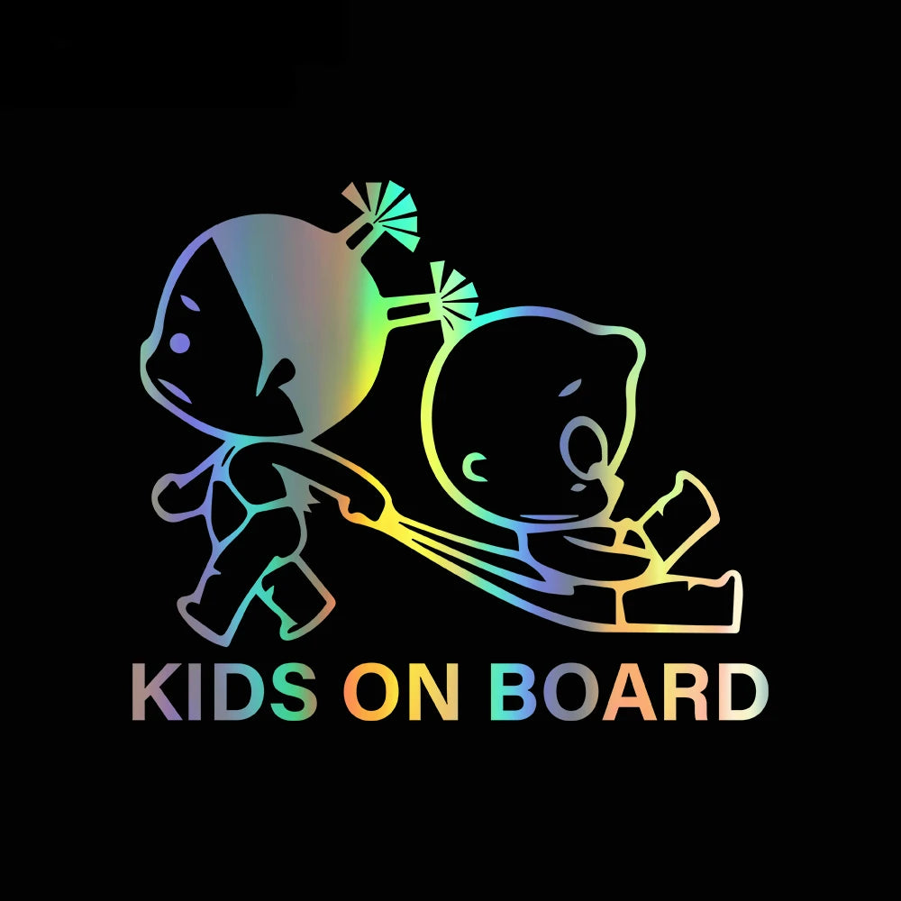 Funny KIDS BABY ON BOARD Car Sticker – Child Safety Warning Vinyl Decal