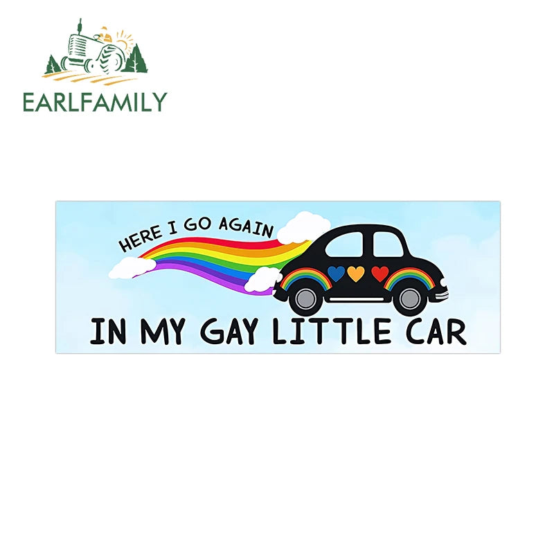Here I Go Again in My Gay Little Car & Othes - Decal Car Sticker