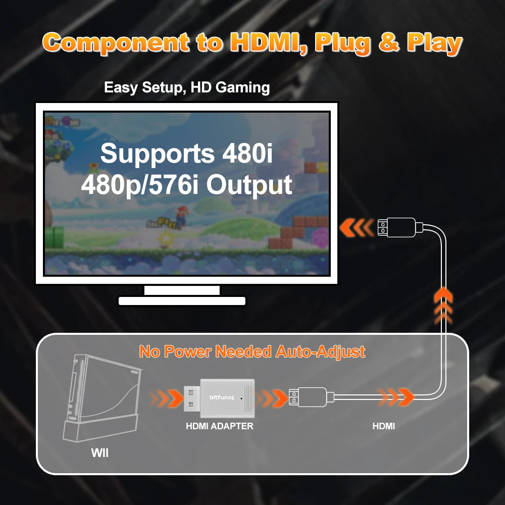 BitFunx Nintendo Wii HDMI Adapter