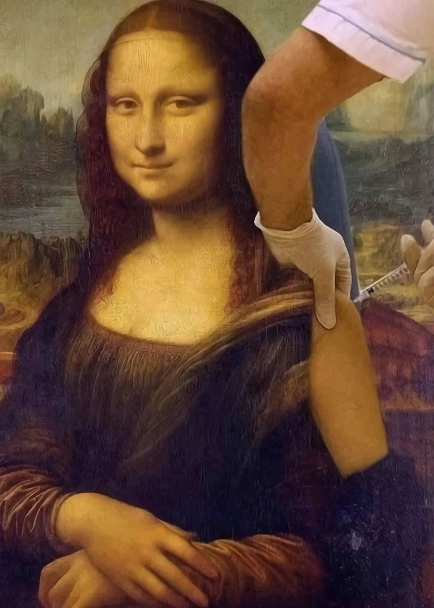 Funny Mona Lisa with Cat Canvas Poster