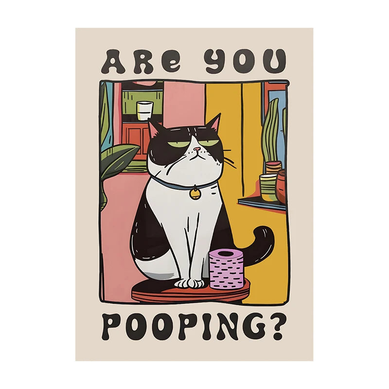 Retro Kitchen Cat Chef Canvas Poster – Wall Art for Home & Kitchen