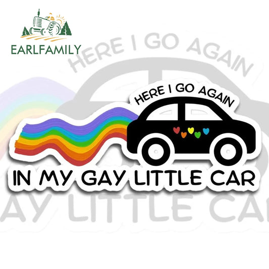 Here I Go Again in My Gay Little Car & Othes - Decal Car Sticker