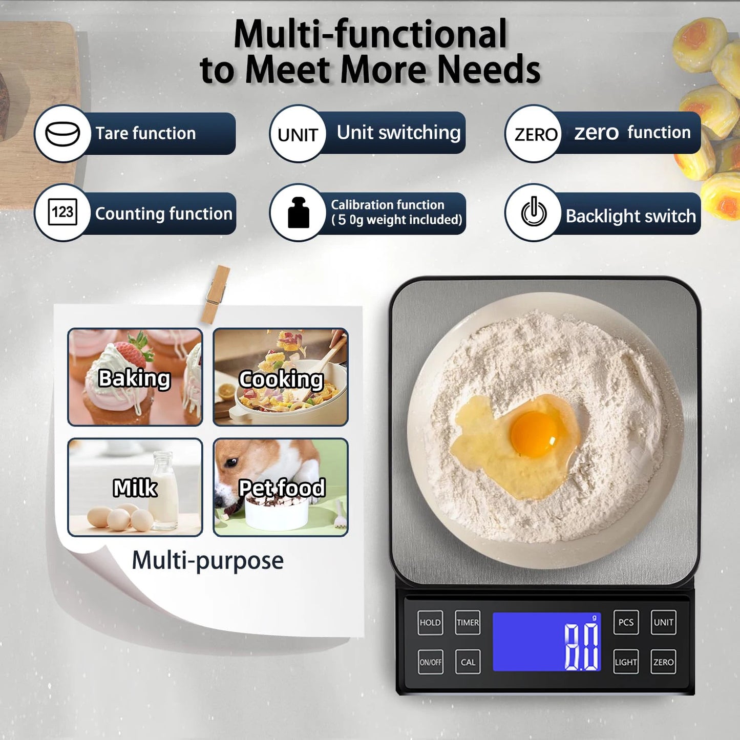 High Precision Digital Kitchen Scale – 3kg/5kg/10kg