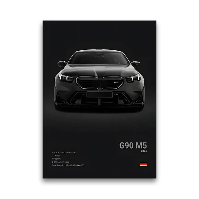 Famous Cars G80 M3C Canvas Poster – Modern Wall Art for Car Enthusiasts
