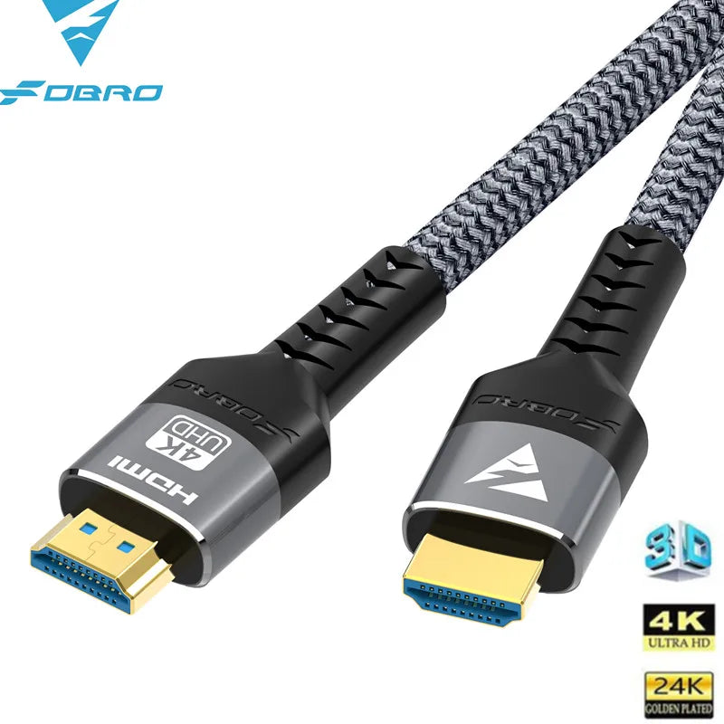 Premium Braided HDMI Cable 2.1 8K 60Hz 4K 120Hz