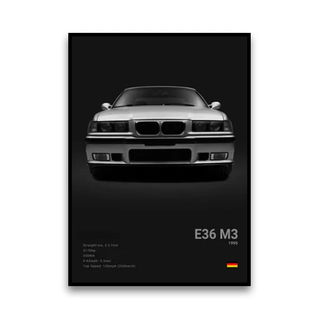 Famous Cars G80 M3C Canvas Poster – Modern Wall Art for Car Enthusiasts