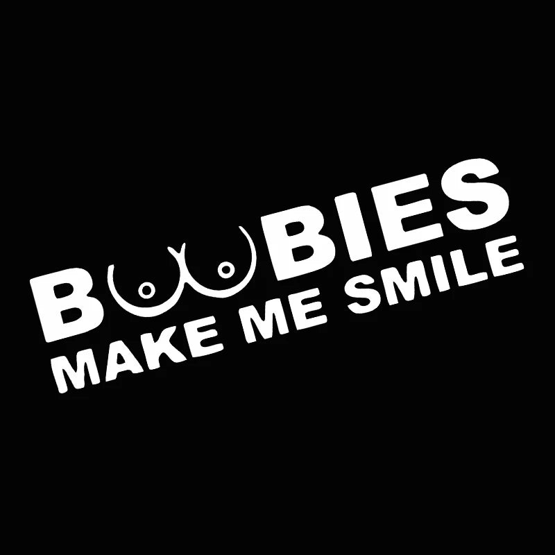 BOOBIES MAKE ME SMILE - Decal Car Sticker