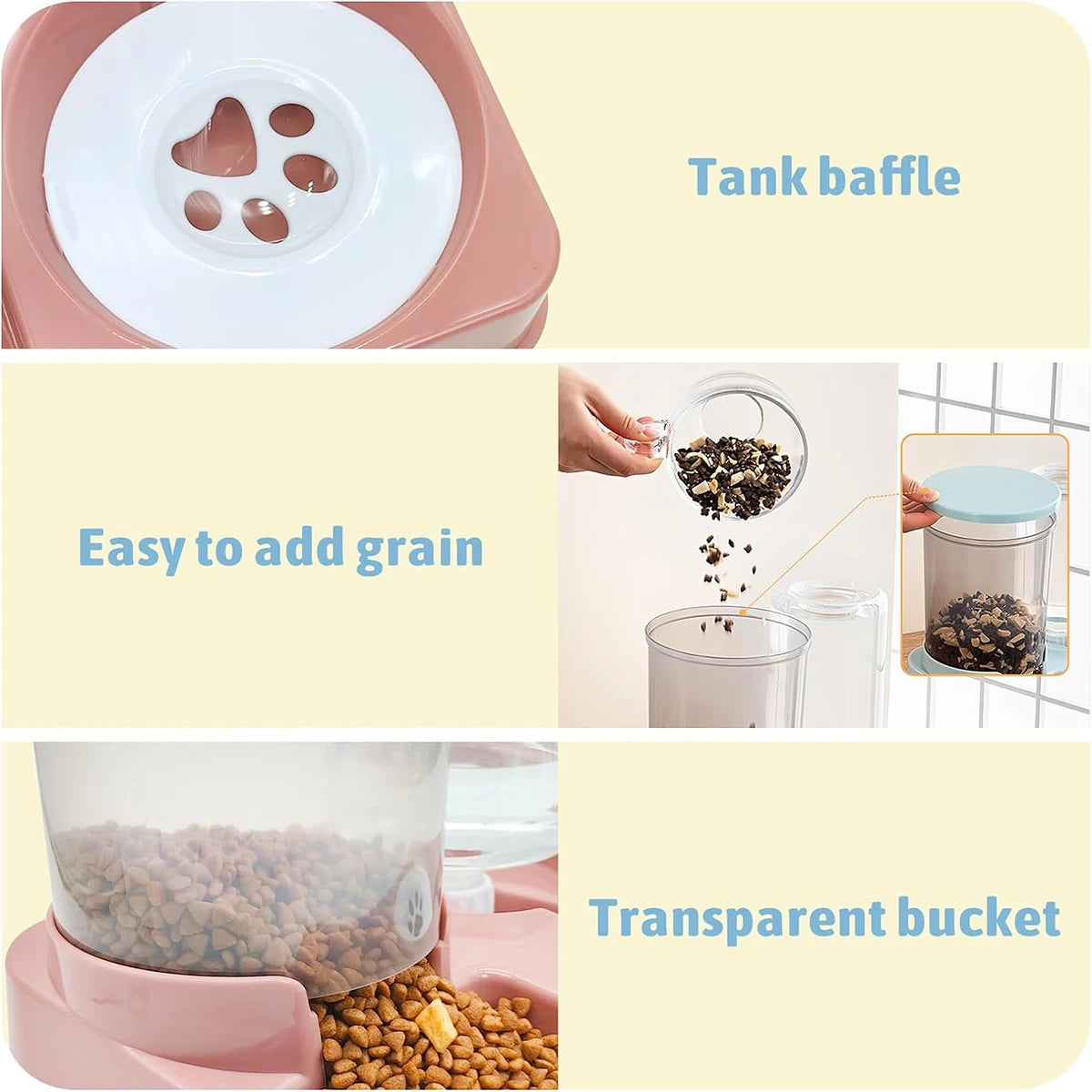 2-in-1 Tilted Gravity Cat Feeder & Water Dispenser