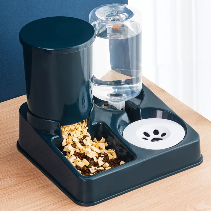 2-in-1 Tilted Gravity Cat Feeder & Water Dispenser