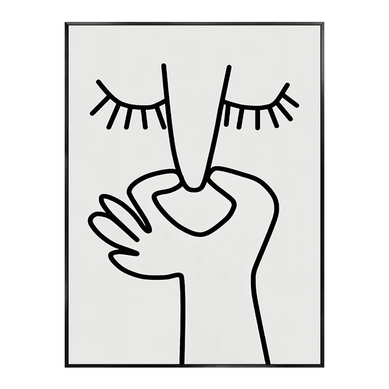 Funny Abstract Bathroom Poster – Black & White Canvas Wall Art