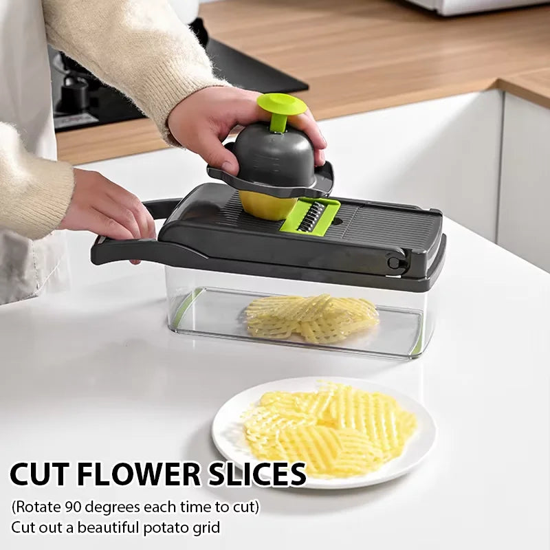 14/16-in-1 Vegetable Chopper – Multifunctional Grater and Slicer Kitchen Tool