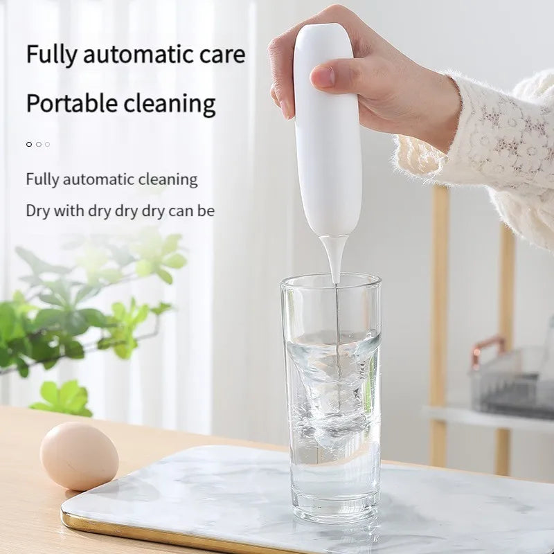 Battery-Powered Handheld Egg Beater – Stainless Steel Frother & Mixer for Coffee, Milk, Eggs & More