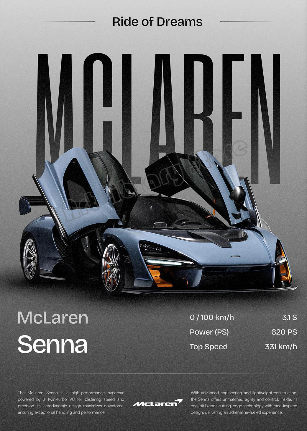 Minimalist Classic Luxury Supercar Poster Collection