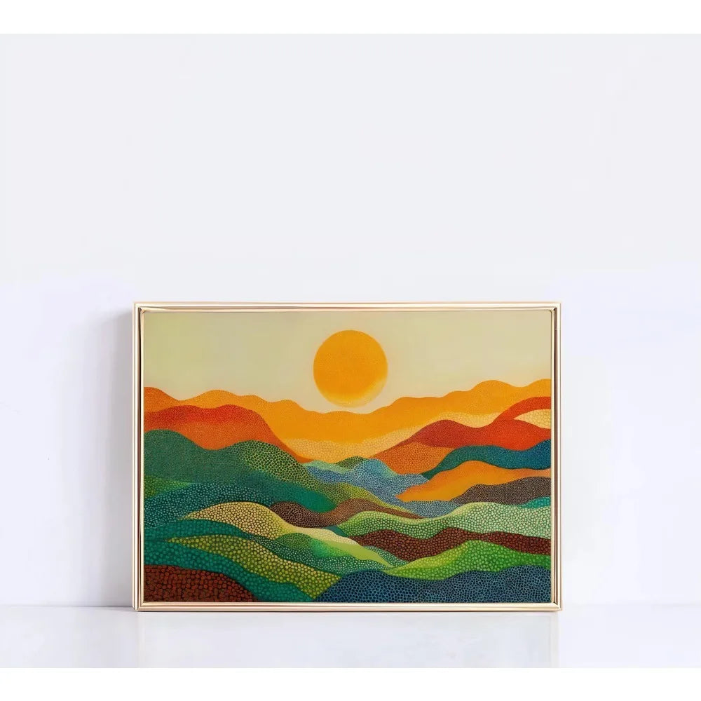 Japanese Nature Landscape Poster – Abstract Colorful Canvas Wall Art
