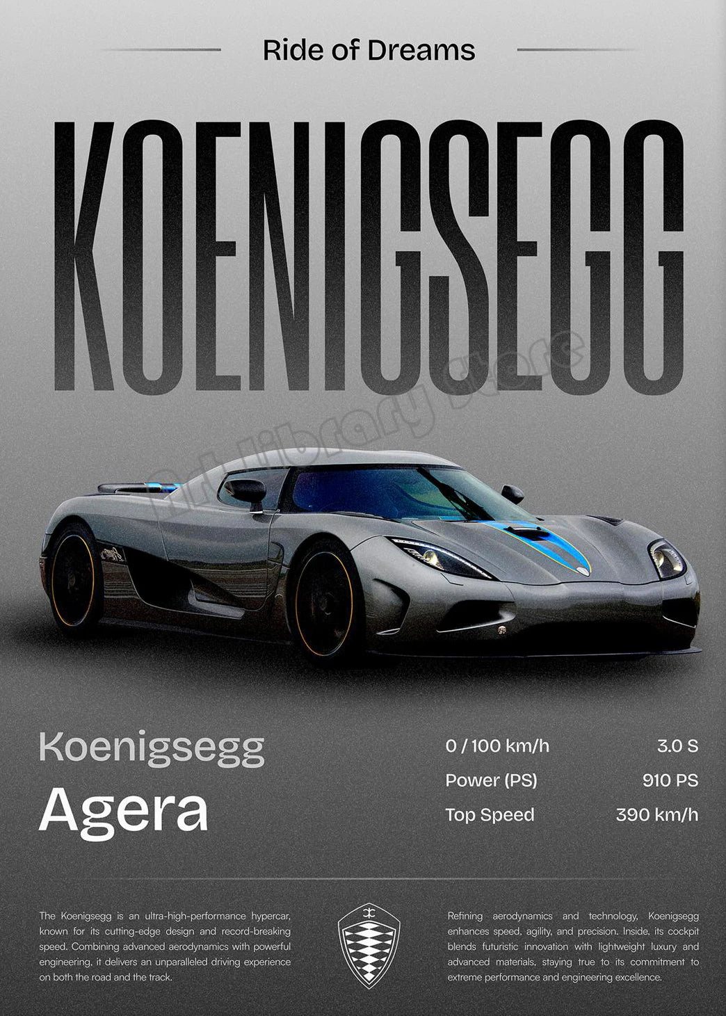 Minimalist Classic Luxury Supercar Poster Collection