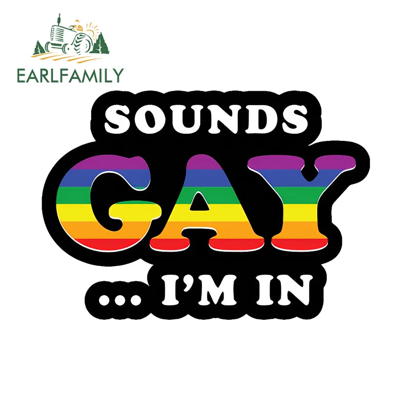 Here I Go Again in My Gay Little Car & Othes - Decal Car Sticker