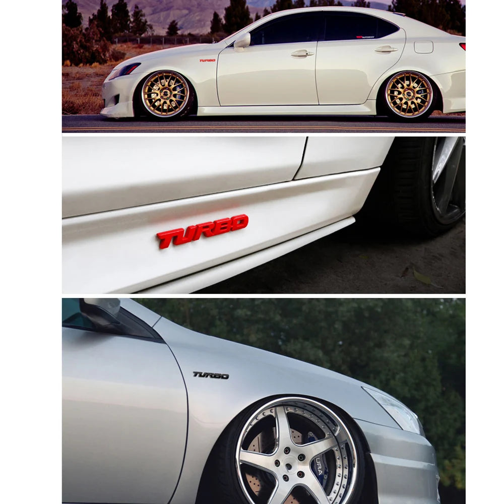 3D Metal Chrome "Turbo Boost Loading" Emblem – Zinc Alloy Car Badge