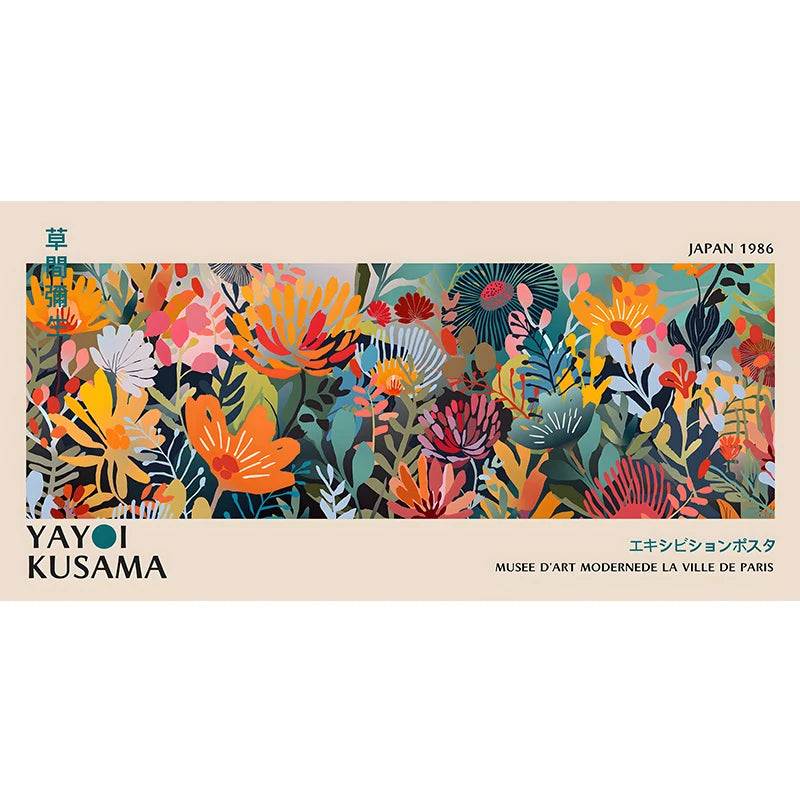 Yayoi Kusama Flower Exhibition Poster – Japanese Canvas Wall Art