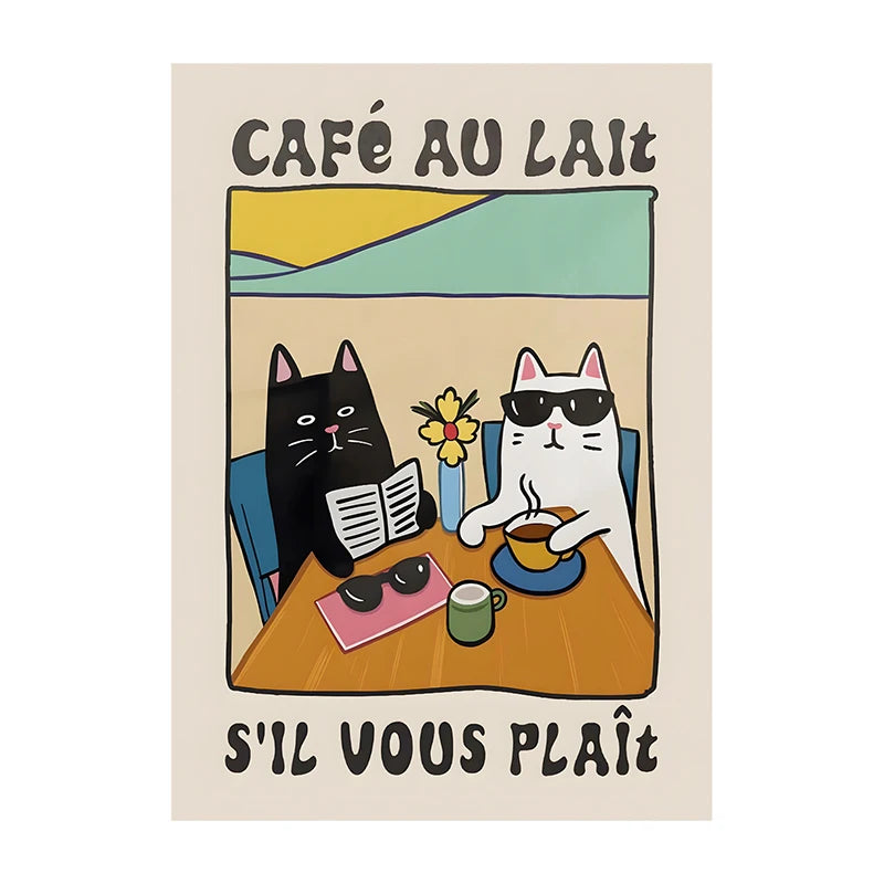 Retro Kitchen Cat Chef Canvas Poster – Wall Art for Home & Kitchen